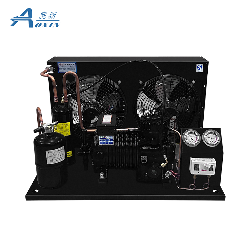 3/5/8HP Freezer Compressor Unit Semi-enclosed Condensing Unit With Blue Hydrophilic Aluminum Foil Fins