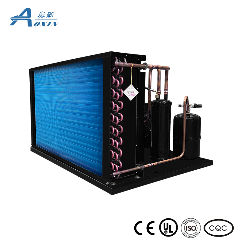 3/5/8HP Freezer Compressor Unit Semi-enclosed Condensing Unit With Blue Hydrophilic Aluminum Foil Fins