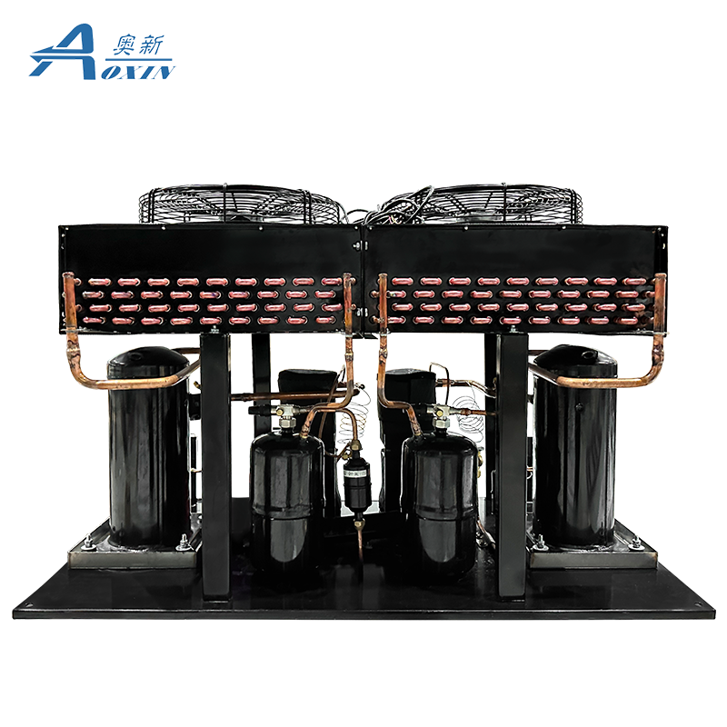 3/5/8HP Freezer Compressor Unit Semi-enclosed Condensing Unit With Blue Hydrophilic Aluminum Foil Fins