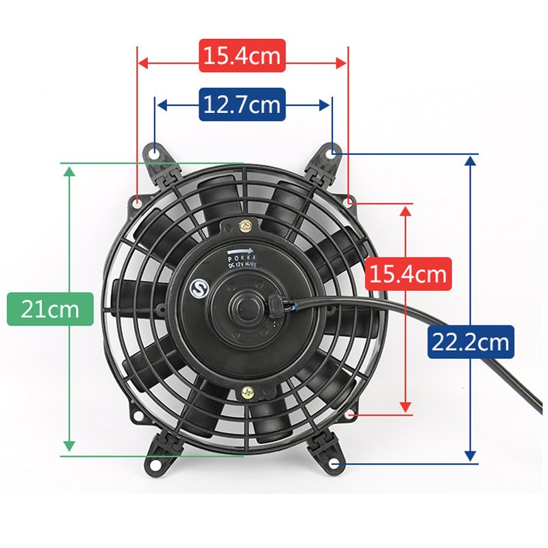 Electronic Fan with an 8-inch Blade 12 Volts and 80 Watts Is Suitable for Car air Conditioning with Good Quality and Low Price.
