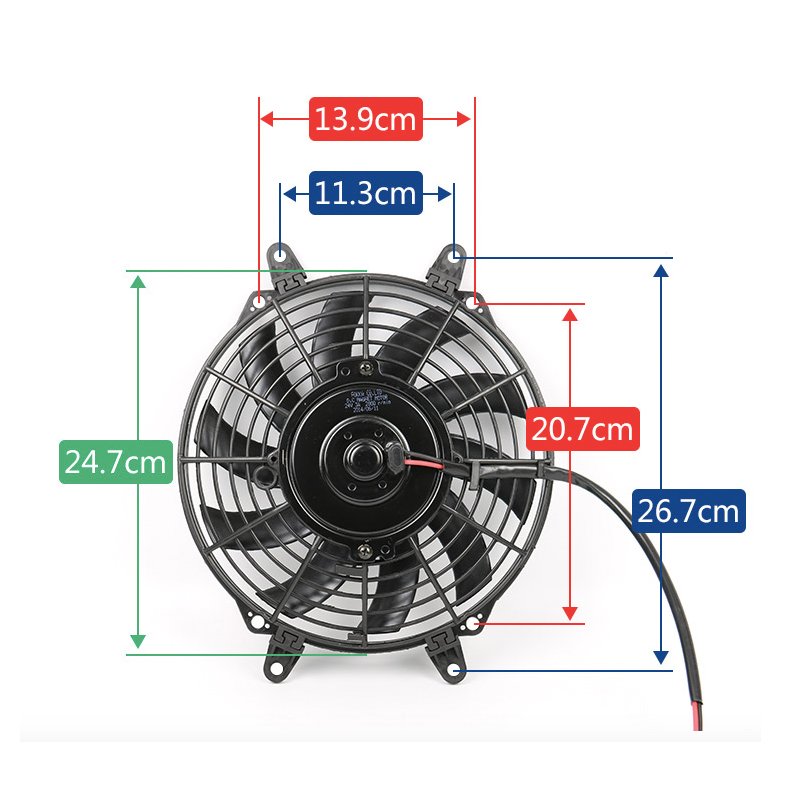 Electronic Fan with an 8-inch Blade 12 Volts and 80 Watts Is Suitable for Car air Conditioning with Good Quality and Low Price.
