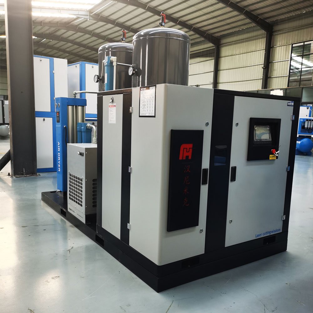 20Bar 5.2M3/Min 55Kw Skid Mounted Laser Cutting Screw Air Compressor With Inverter