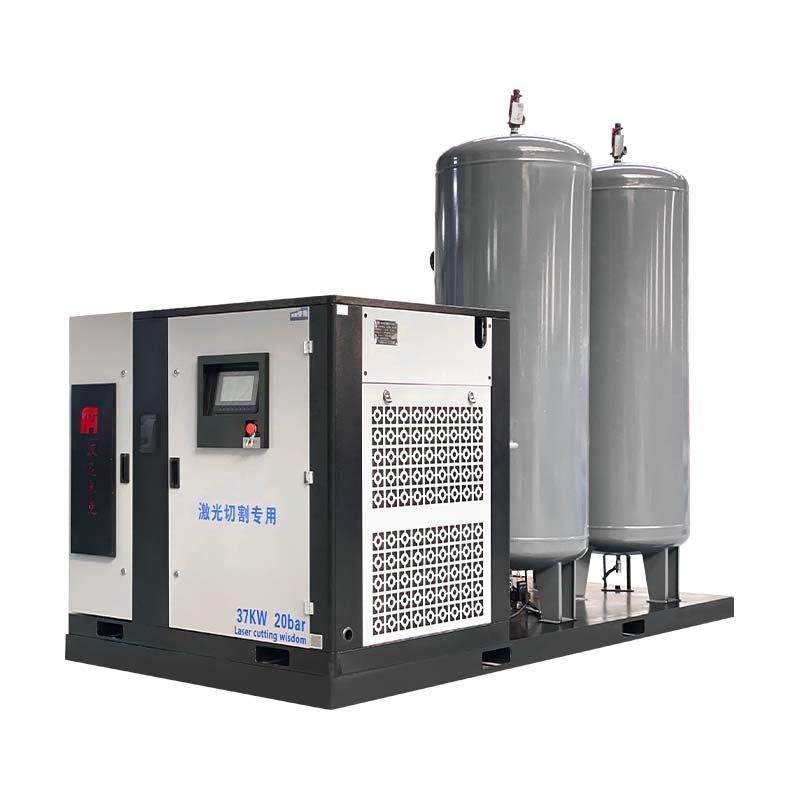 20Bar 5.2M3/Min 55Kw Skid Mounted Laser Cutting Screw Air Compressor With Inverter