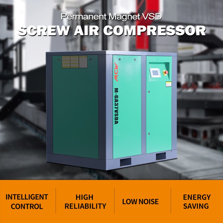 Mandiwi High Performance 37KW 50HP Permanent Magnet Variable Speed Rotary Screw Air Compressor for Industrial Use MGA37VSDA
