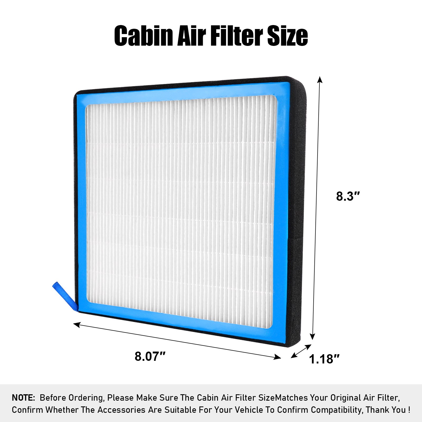 CAF1873P CF11182 Customized Cabin Air Purifier Replacement Filter With Activated Carbon Particle for Honda