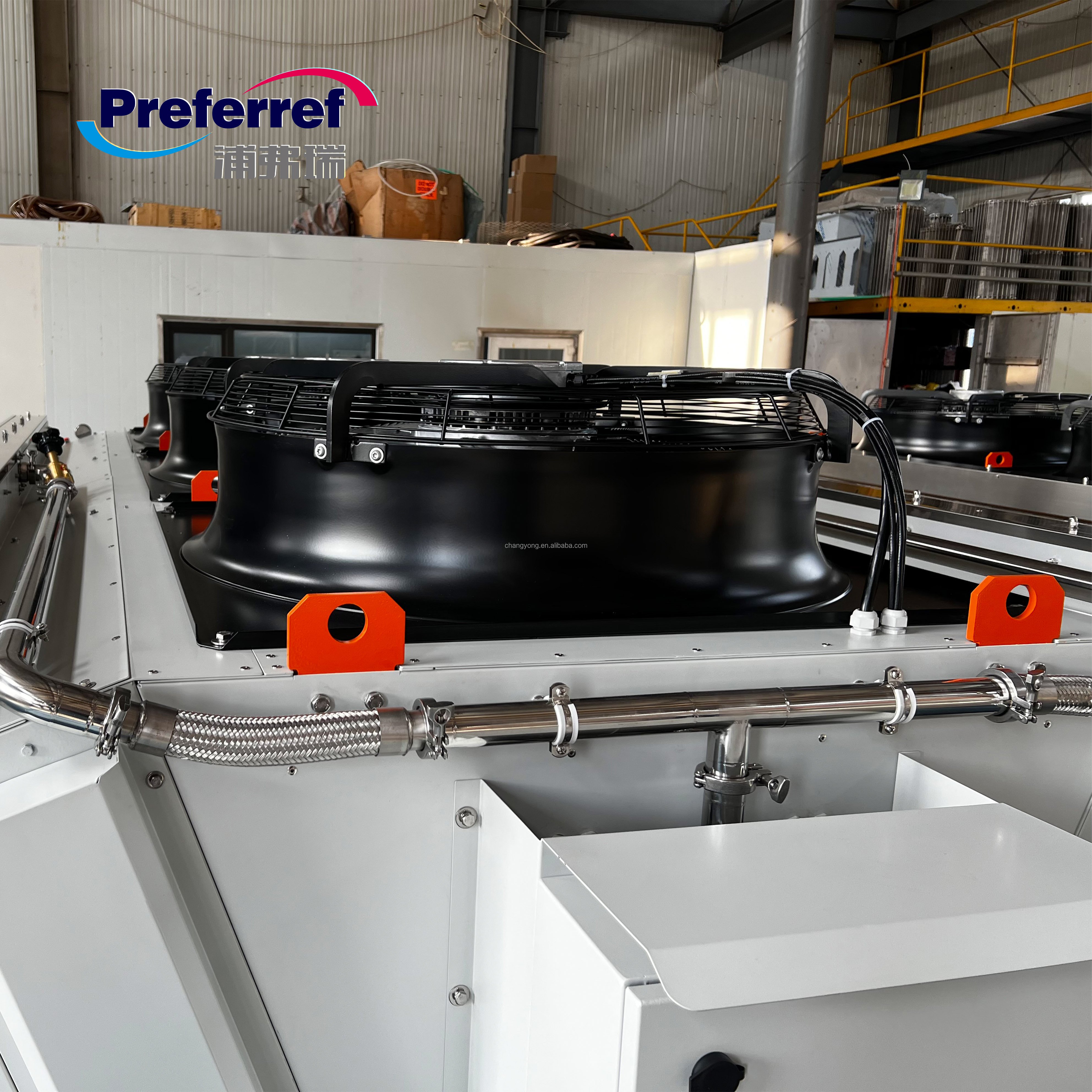 Preferref Hot Sale Low Sound Efficient Power Fin Tube Dry Air Cooler for Plastic Industry