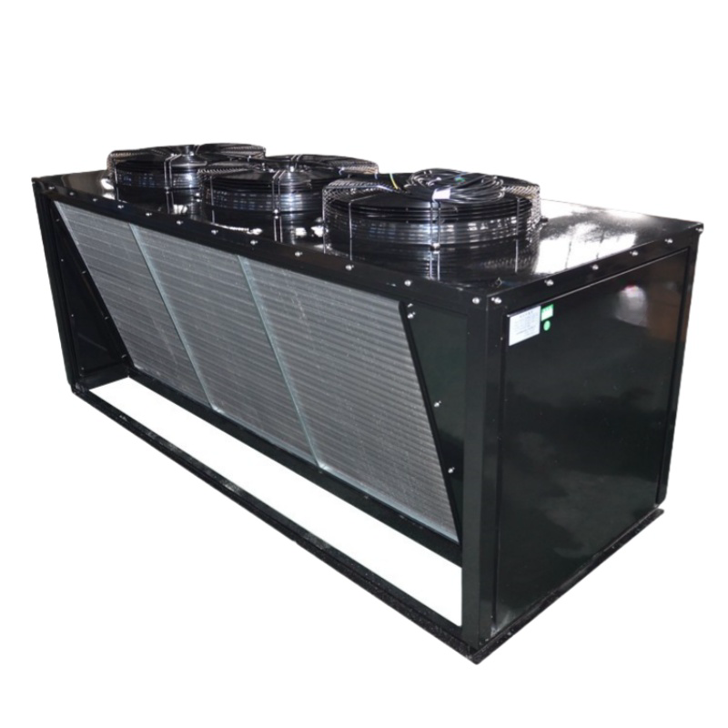 High Quality V Type Air Cooled Refrigeration Condenser Copper Tube Oil Heat Exchanger for Cold Room