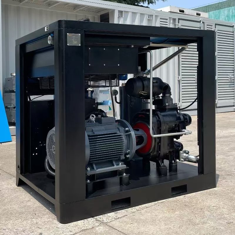 Industrial 30kw Rotary Screw Air Compressor 45kw Direct Drive Motor 132kw 20bar Low Noise Oil Engine Gas Industrial Compressor