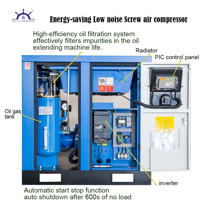 220V 240V 350V 415V Customized Voltage 15KW 10 30 50 75 100 20hp Variable Frequency Rotary Industrial Screw Air Compressor