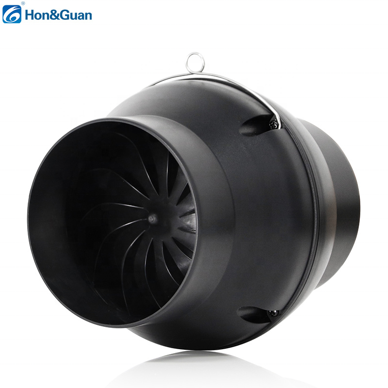 Hon&Guan 100mm 4inch 100~240V Low Power 32W EC Motor 7500RPM Turbo Inline Exhaust Fan