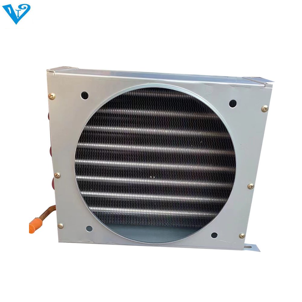 2022 L Shaped Heat Pump Evaporator Air Conditioner Condenser Coil air to Water Heat Exchanger With Fan