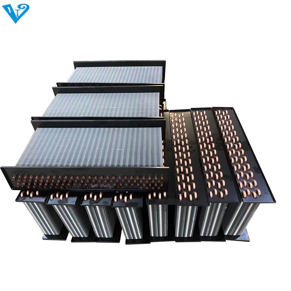 2022 L Shaped Heat Pump Evaporator Air Conditioner Condenser Coil air to Water Heat Exchanger With Fan