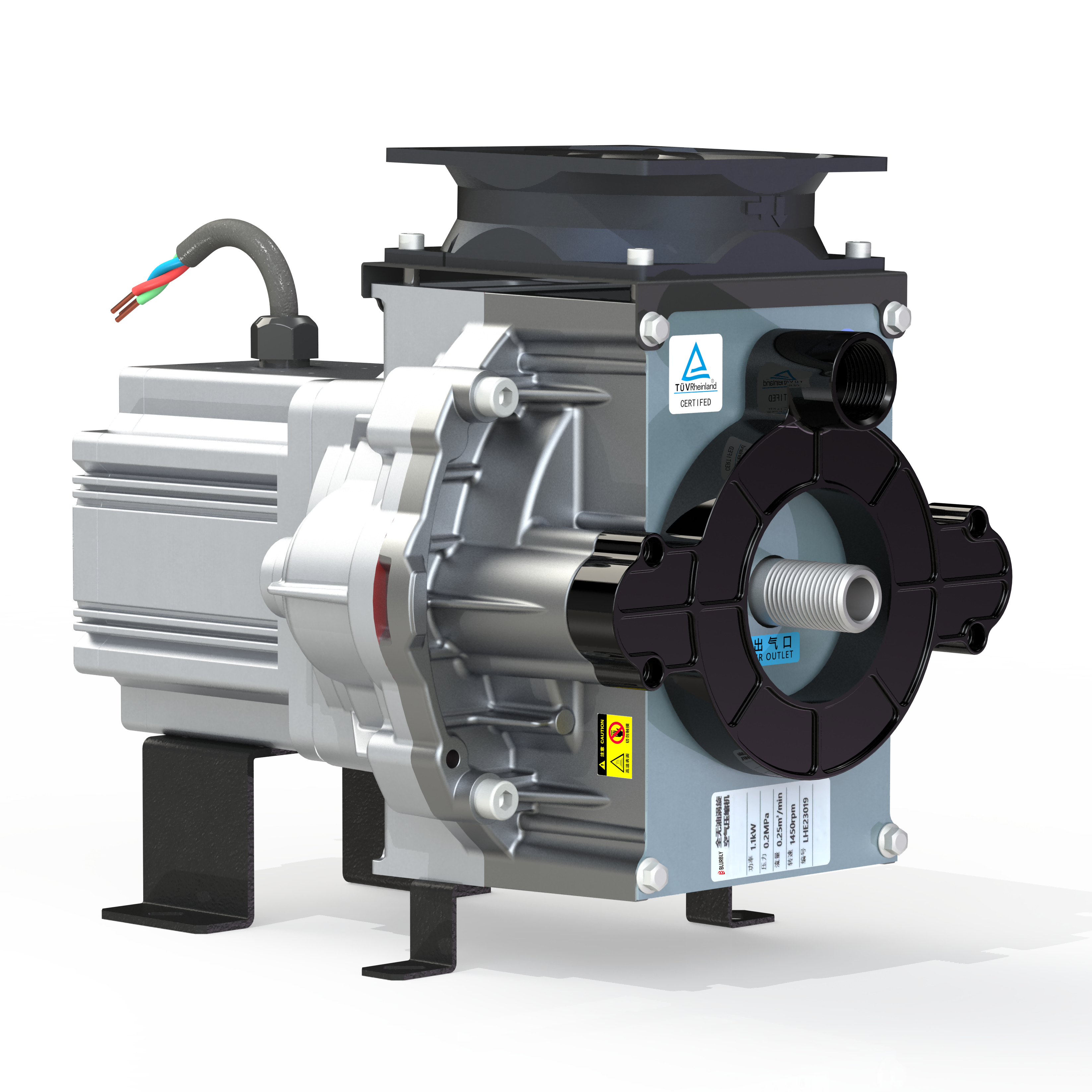 9 cfm 2bar Oil-free scroll Permanent Magnet Motor air compressor for oxygen generator