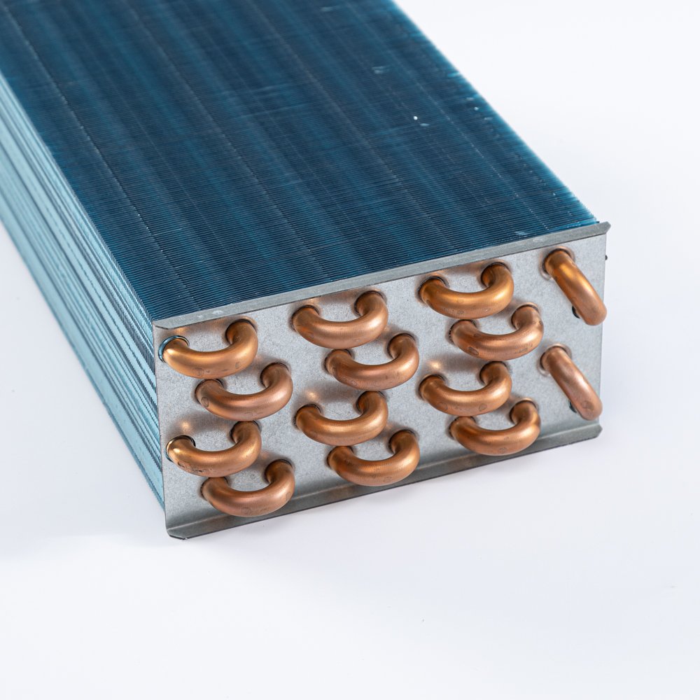 Tube Small Condenser Fin Copper Blue Electric Industrial Air Conditioning Fitting Copper + Aluminum Finned Condenser