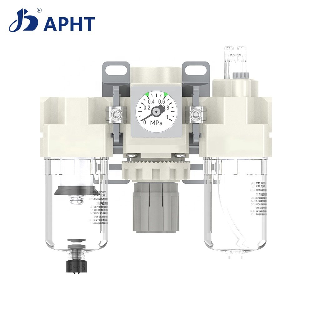New Used Air Prep Unit Filter Regulator Lubricator Combo F.R.L. Unit For Industrial & Construction Pneumatic Valves Gas Media