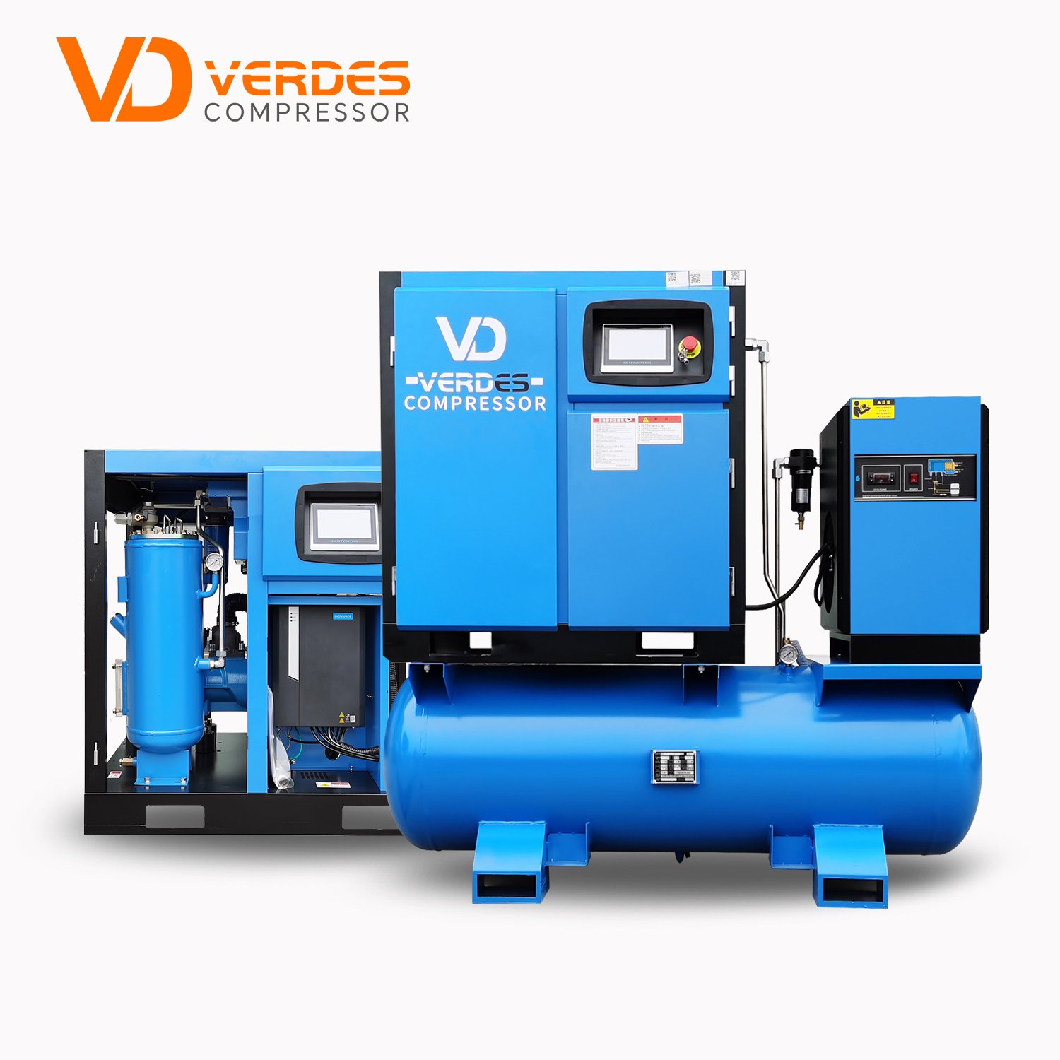 Industrial Rotary Screw Compressor air 30hp 20hp 4 in 1 8 bar 16 bar Compressor air 500 Liters for Laser Cutting Cnc Machine