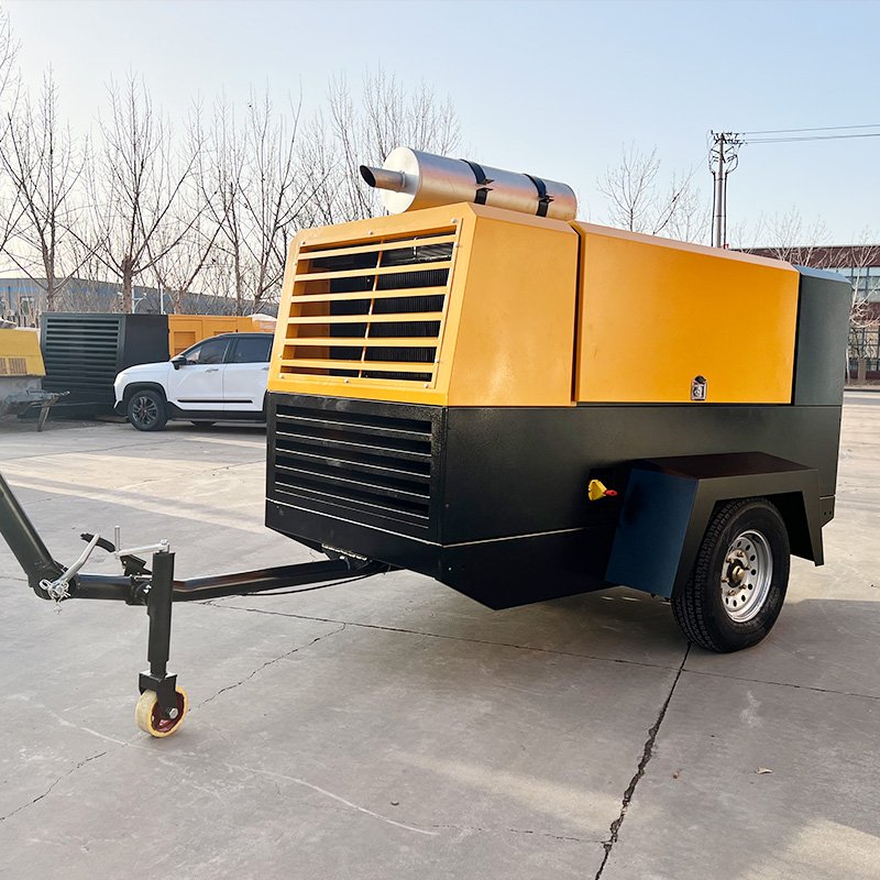 2 Wheel Portable Mobile Compressor 14 Bar 441cfm Diesel Air Compressor Rky-12.5/14