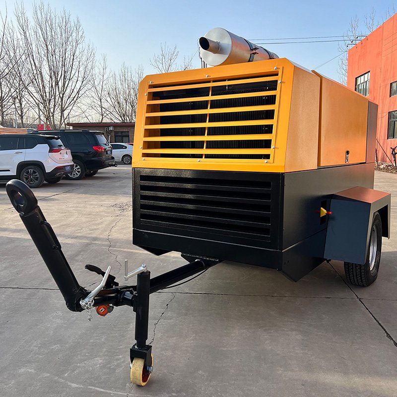 2 Wheel Portable Mobile Compressor 14 Bar 441cfm Diesel Air Compressor Rky-12.5/14