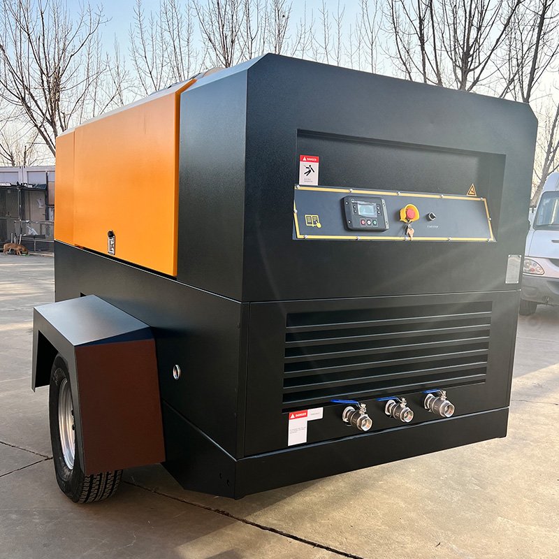 2 Wheel Portable Mobile Compressor 14 Bar 441cfm Diesel Air Compressor Rky-12.5/14