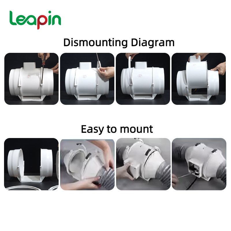 Silent 150 - Mixed Flow Ventilation Inline Duct Fan for High Static Pressure Duct Applications, up to 327 CFM