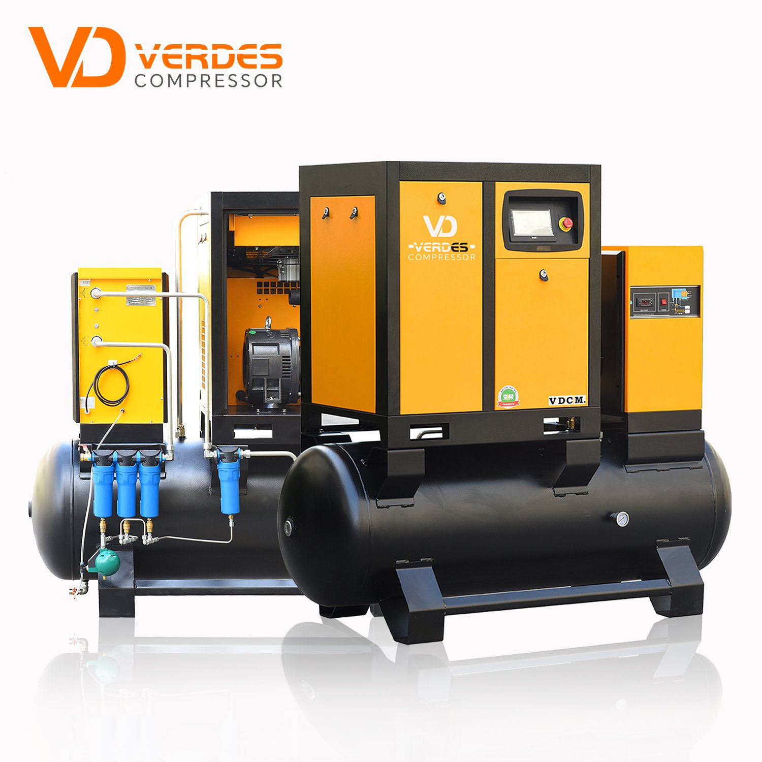 200 Litros 300 400 500 Litros Industrial Compressor De Ar Portatil Screw Air-Compressor Compresor De Tornillo 8 10 15 16 bar