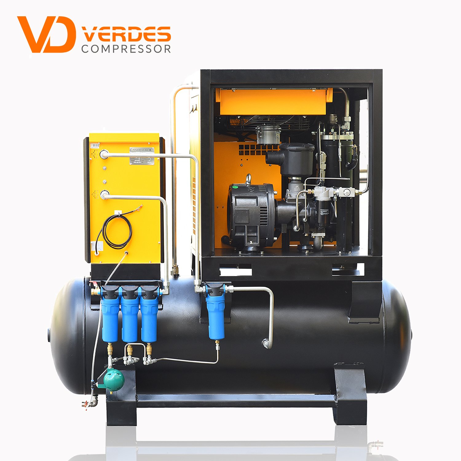 200 Litros 300 400 500 Litros Industrial Compressor De Ar Portatil Screw Air-Compressor Compresor De Tornillo 8 10 15 16 bar