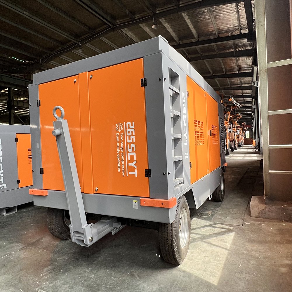265SCYT 900cfm 18bar Diesel Engine Screw Compressors Portable air Compressors for Construction Work Mine Drilling Rig