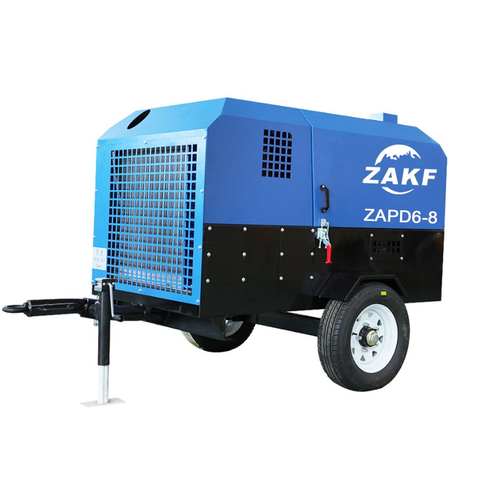 ZAKF Compresor De Aire Diesel Engine Screw Air Compressor 185 CFM 300 CFM 375 CFM 750CFM 900CFM 1100CFM Rock Hammer Drill