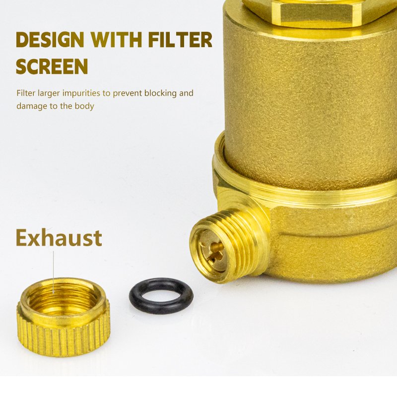 TMOK Nice Quality 1/2" DN15 Side Brass Automatic Air Release Bleed Valve Air Vent Valve for Solar Water Heater and HVAC System