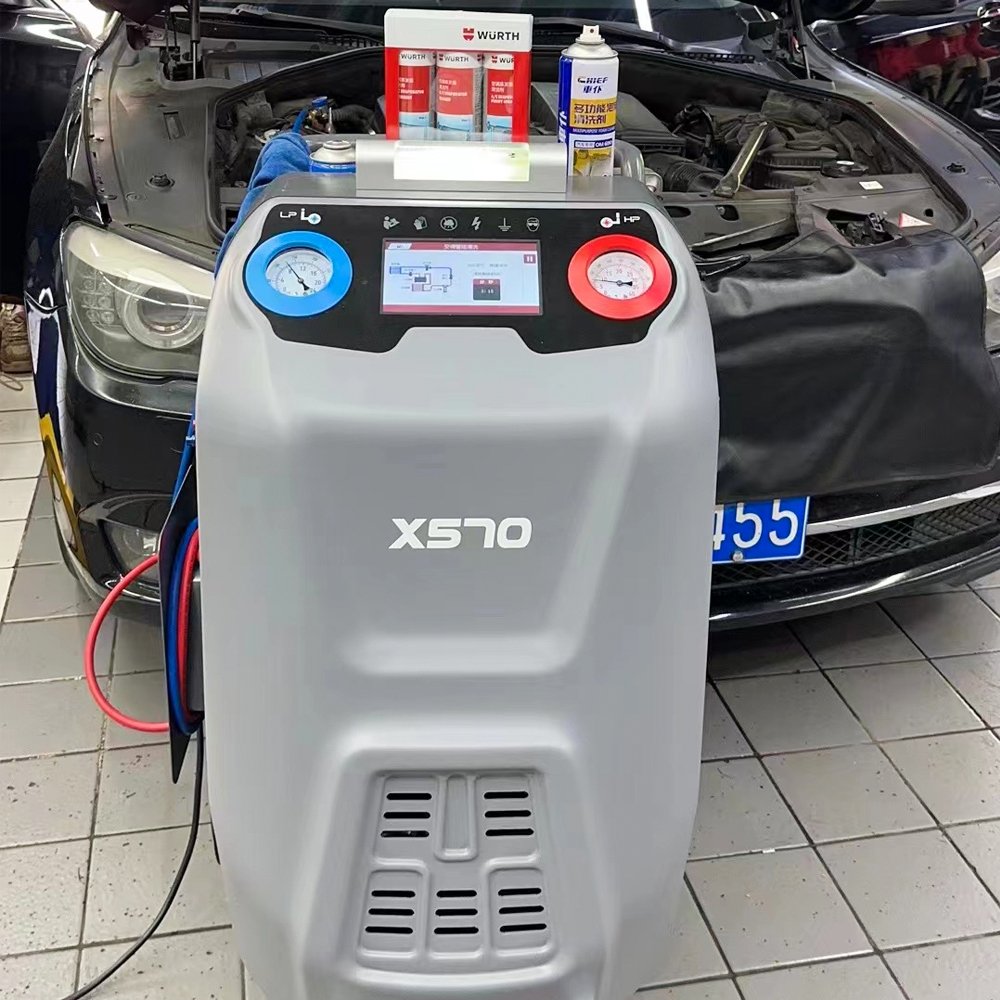 R134a Car Refrigerant Filling Machine Automatic Air-conditioning Refrigerant Gas Recovery Tank Machine AC Flush Machine