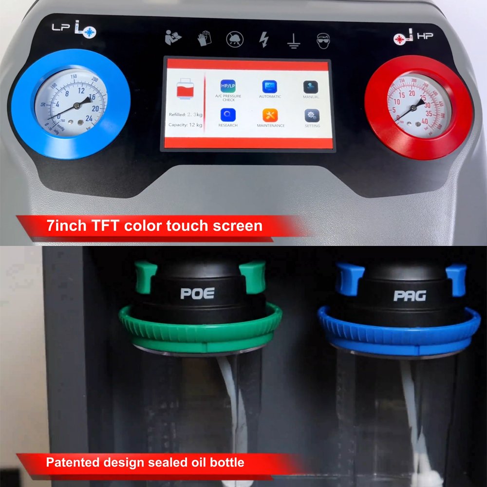 R134a Car Refrigerant Filling Machine Automatic Air-conditioning Refrigerant Gas Recovery Tank Machine AC Flush Machine