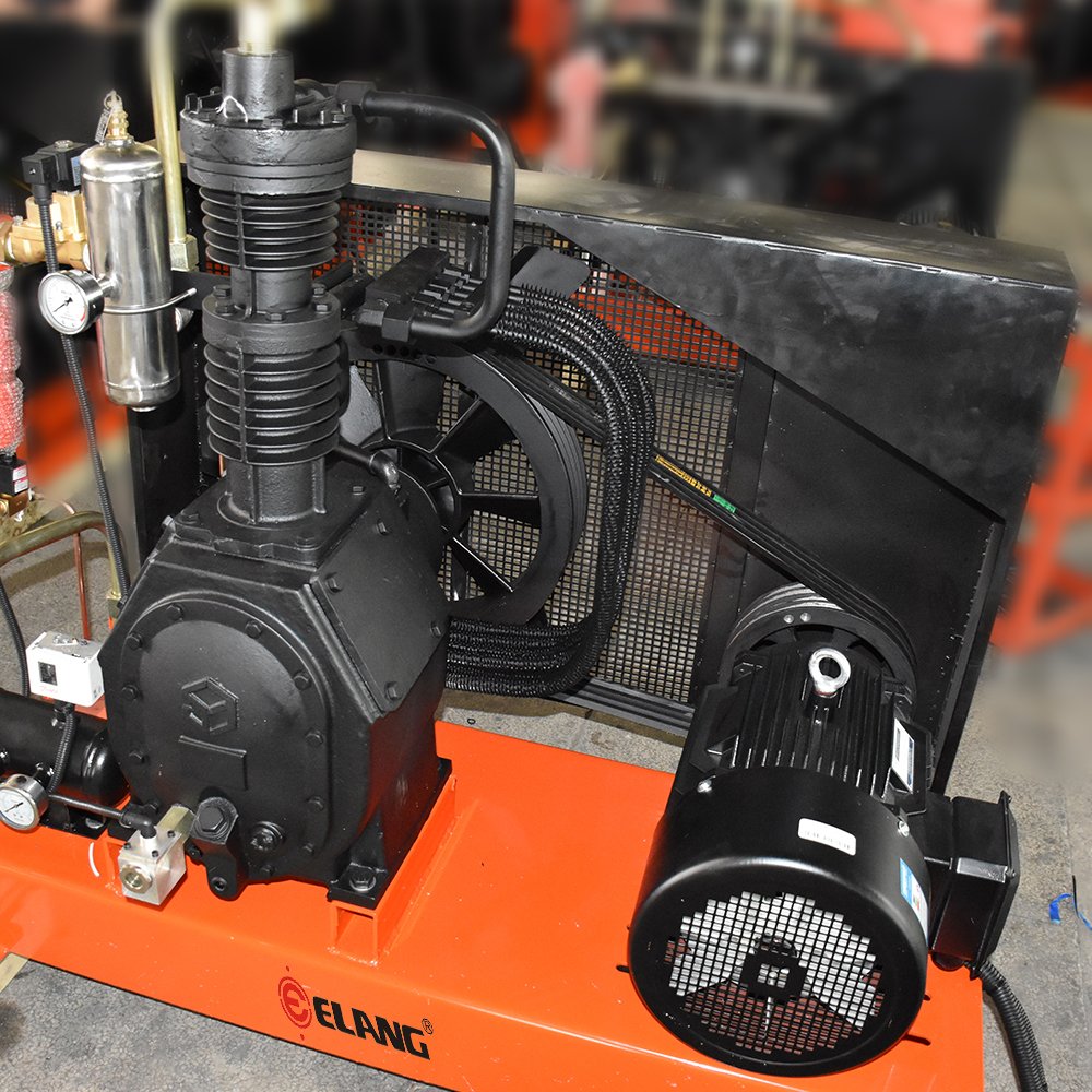 Elang 50HP 37KW 30/40Bar 3.2 M3/min High Pressure Three Stage Belt Driven Piston Air Compressor