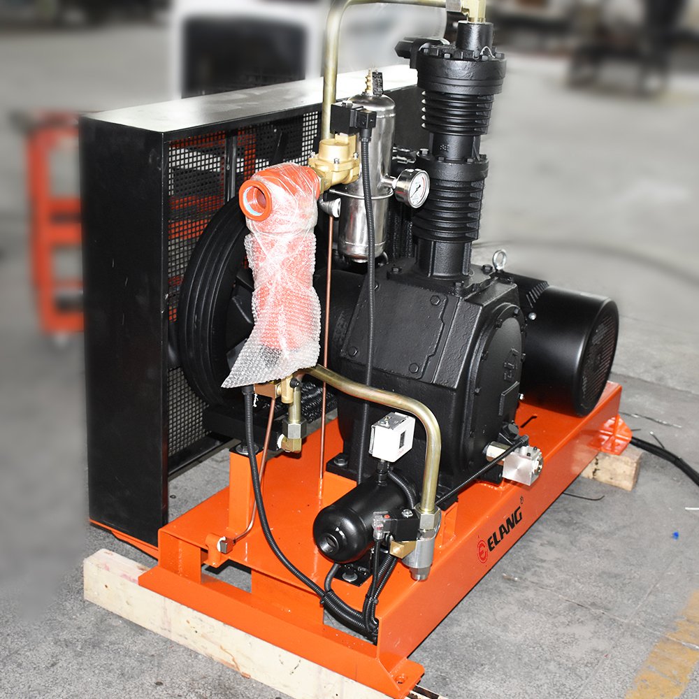 Elang 50HP 37KW 30/40Bar 3.2 M3/min High Pressure Three Stage Belt Driven Piston Air Compressor