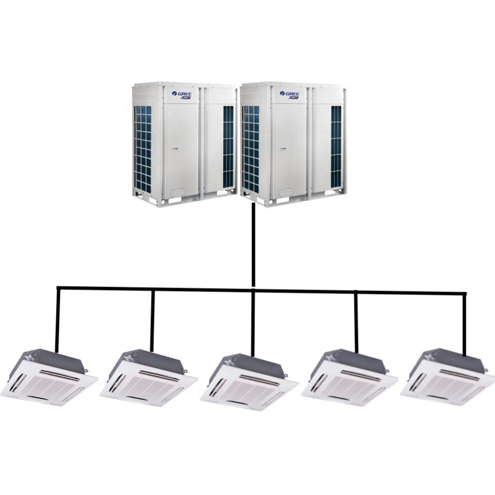 Four Way Cassette Inverter Ac 2 Ton Fan Coil Unit3+1 Row Chilled Water Fan Coils Aire Acondicionado 24000 Btu