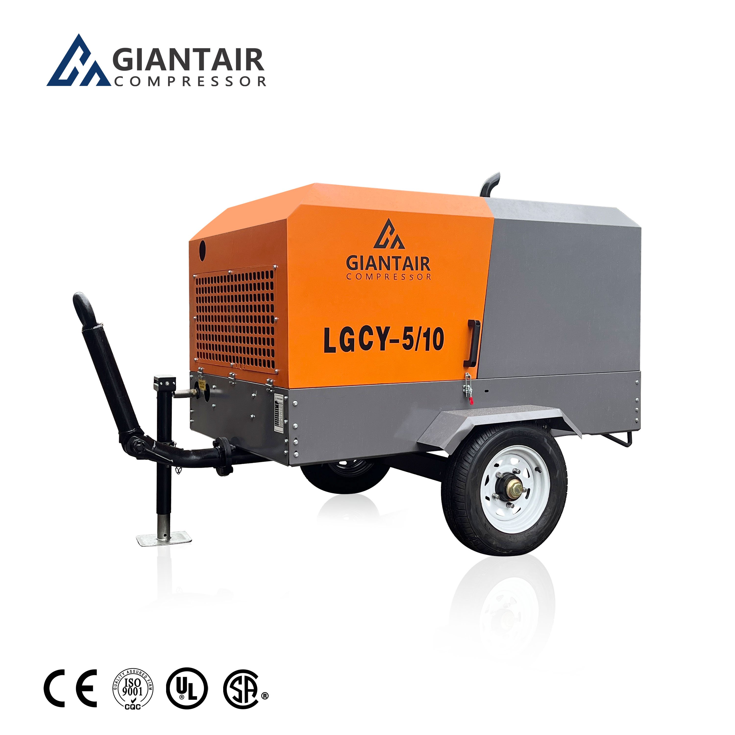 GIANTAIR 25 bar 27m3 286kw Portable Diesel Moving Air Compressor for Sale