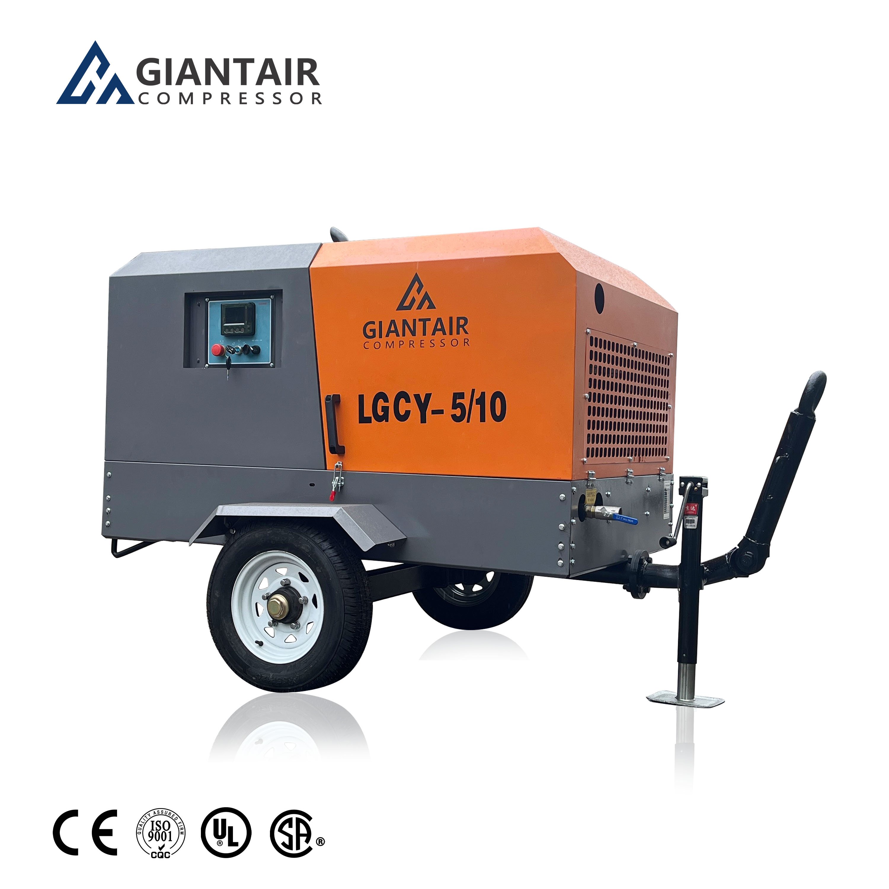 GIANTAIR 25 bar 27m3 286kw Portable Diesel Moving Air Compressor for Sale