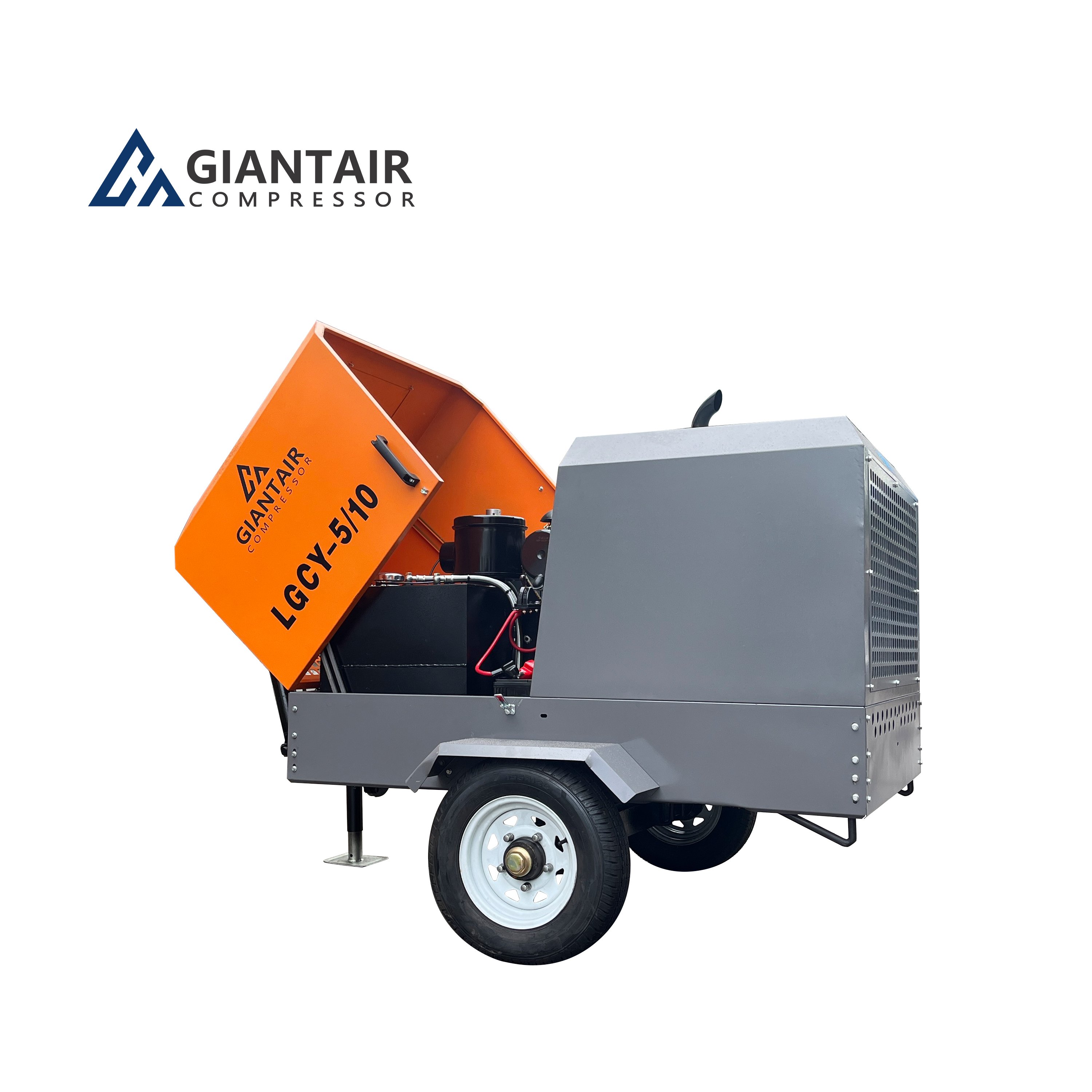 GIANTAIR 25 bar 27m3 286kw Portable Diesel Moving Air Compressor for Sale