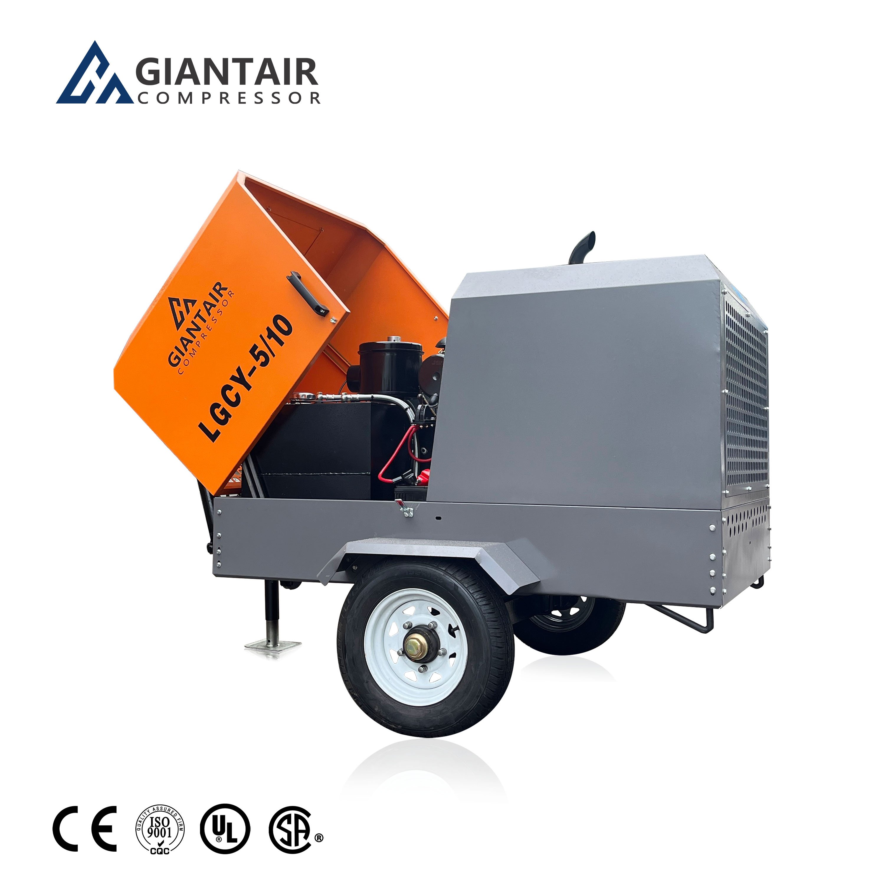 GIANTAIR 25 bar 27m3 286kw Portable Diesel Moving Air Compressor for Sale