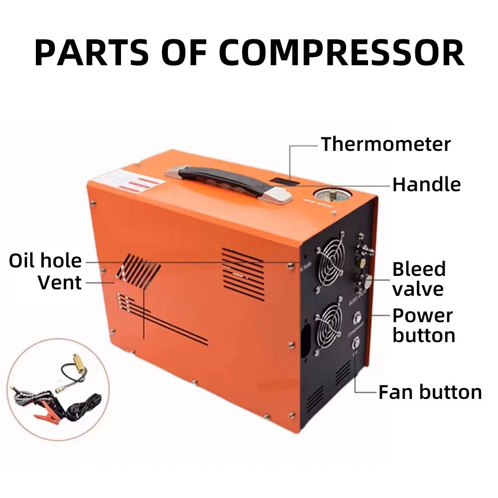 GP Factory Direct Sale ODM 30mpa 300bar 4500psi High Pressure 12V 110V 220V Double Cylinder Diving Paintball PCP Air Compressor