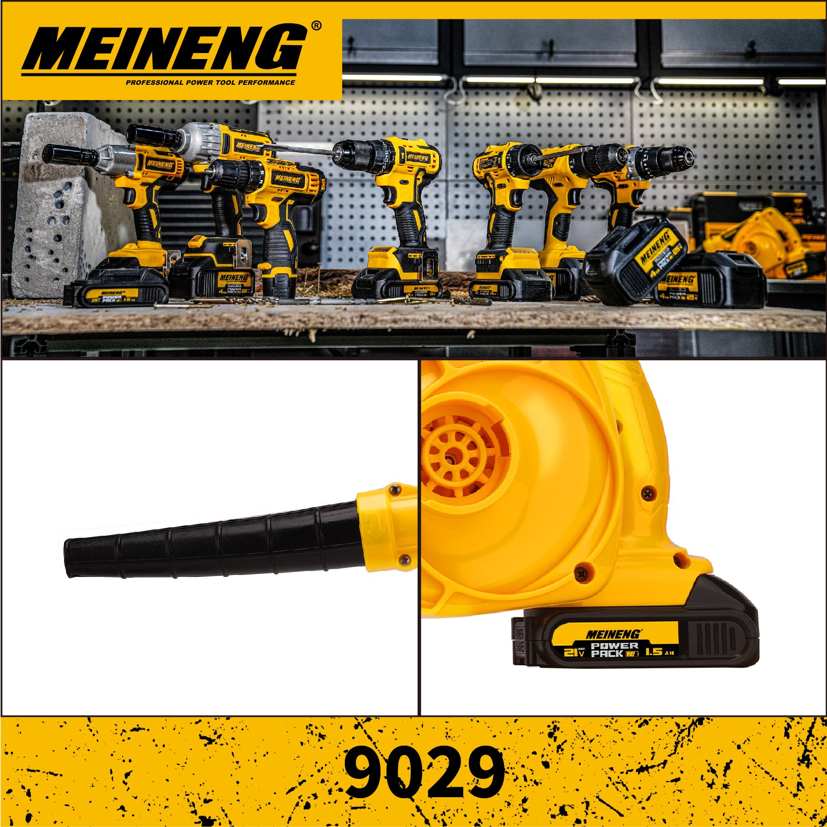 9029 Industrial & DIY Grade Lithium Battery Blower Power Tool with 220V Air Source Manufactured in China