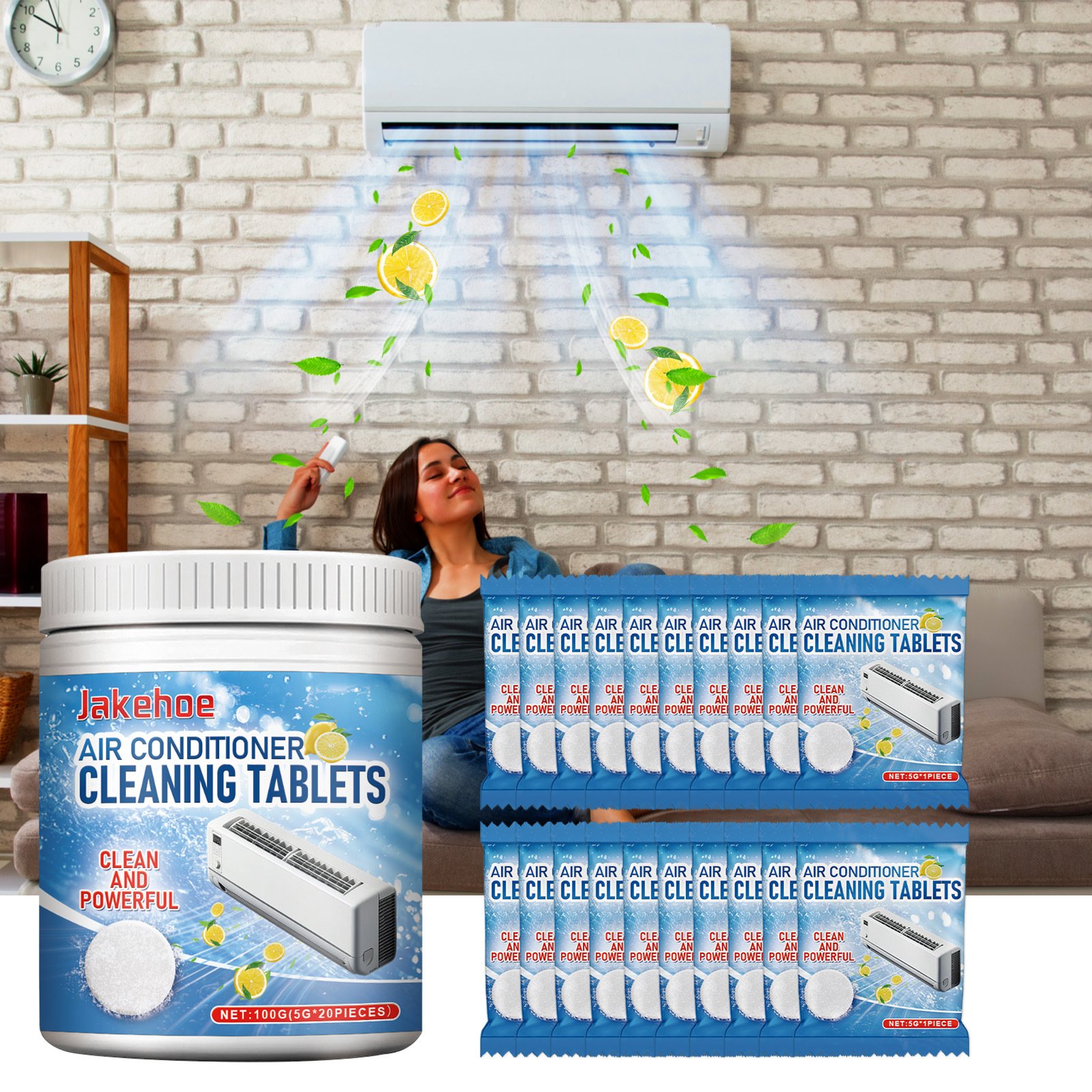 Eco-Friendly New Pan Automatic Cleaning Tablets Clear Maintenance Products for Condenser Pipe of AC Air Conditioner
