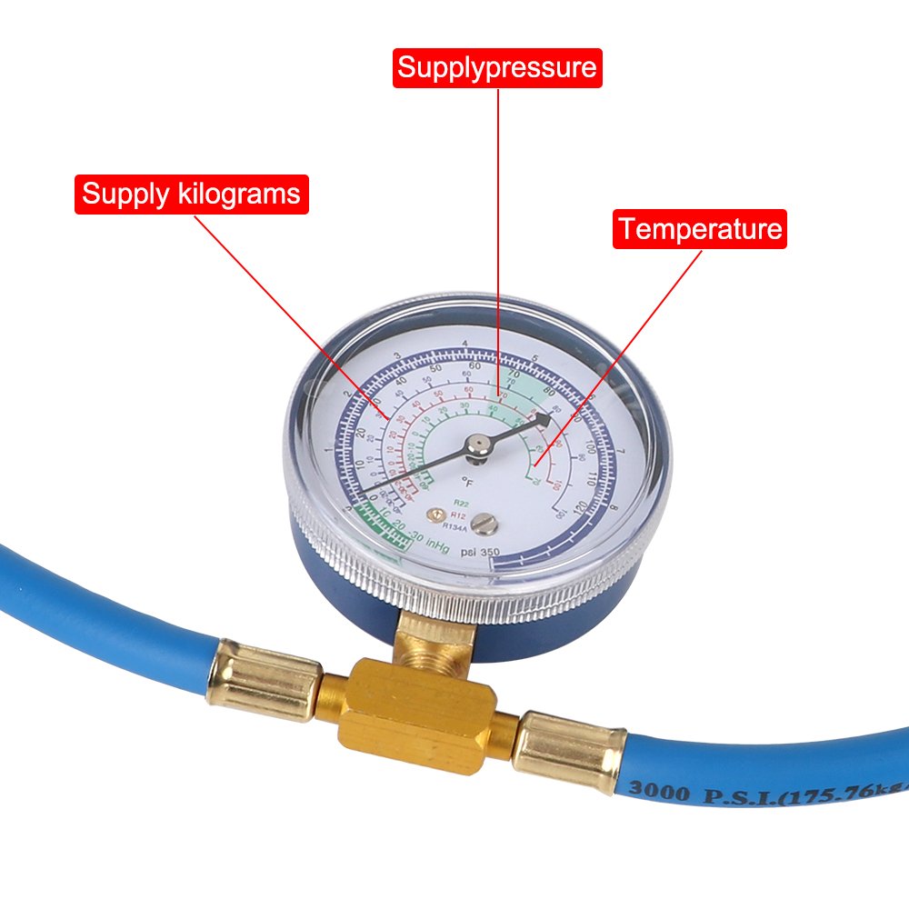 Car Air Conditioning Refrigerant Recharge Hose Pressure Gauge Measuring Kit Car AC Condensing Hose Refrigerant Charging
