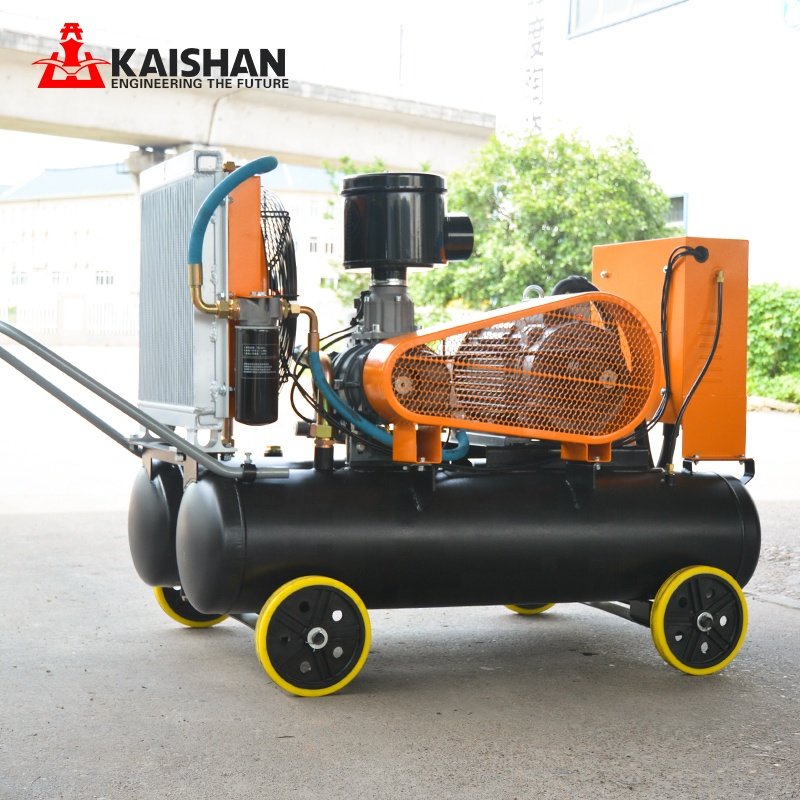 Kaishan 100 psi Mining Mobile 55kw 180 Cfm Screw air Compressor for Drilling Rig
