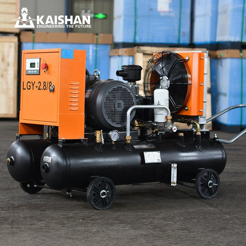 Kaishan 100 psi Mining Mobile 55kw 180 Cfm Screw air Compressor for Drilling Rig