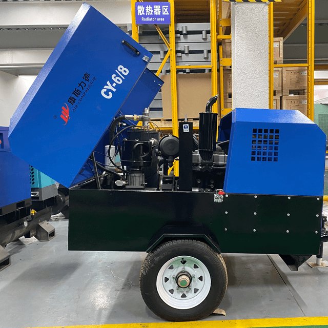 60KW 185 Cfm 30-gallon Best Mobile Diesel Screw Air Compressor for Truck Equipment Rental 8bar/10bar/15bar/17bar/18bar/20bar