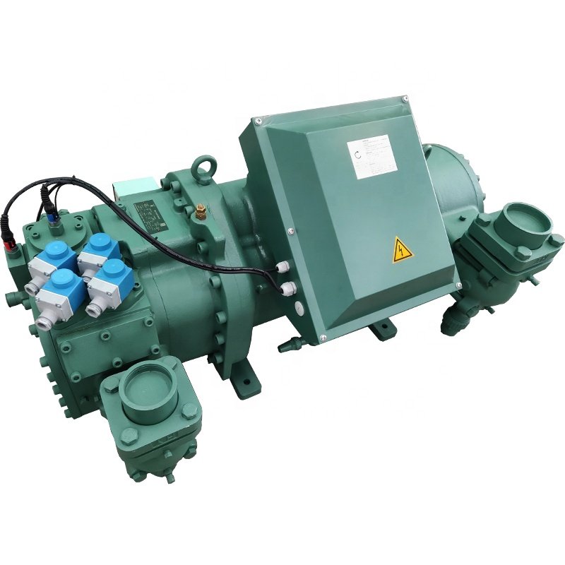 110KW Replace BITZER Semi-closed Screw Refrigeration Compressor China Freezer Compressor Condensing Unit Customized HSK8551-110