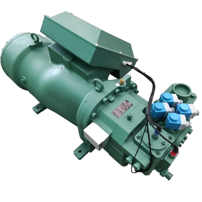 110KW Replace BITZER Semi-closed Screw Refrigeration Compressor China Freezer Compressor Condensing Unit Customized HSK8551-110