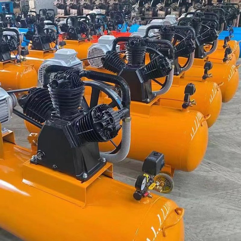 220V 60hz Three Phase 7.5KW 12.5bar Portable Vertical Piston Air Compressor with 300L Tank 3 Pump Head