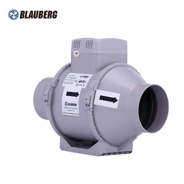 Blauberg 6 Inch 160mm External Rotor Motor 2 Years IP44 Plastic AC Industrial Duct Fan Flow Blower Fan for Restaurant