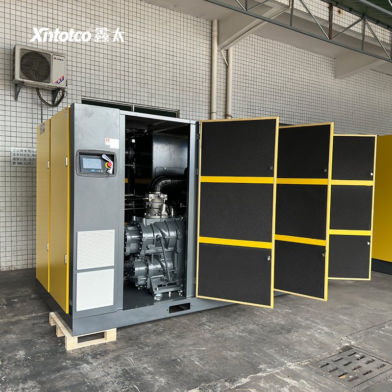 Double-stage Industrial Silent Energy-saving Motor 10HP 7.5kw Power Frequency Rotary Screw air Compressor